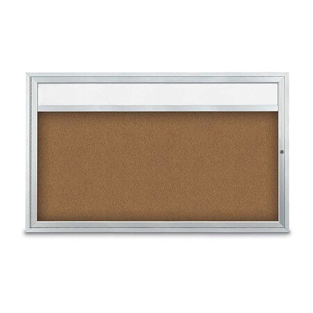 United Visual Products Corkboard, Synthtc Forbo/Satin, 60" x 36" UV3321-SATIN-FORBO