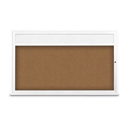 United Visual Products Corkboard, Synthtc Forbo/Wht, 60" x 36" UV3321-WHITE-FORBO