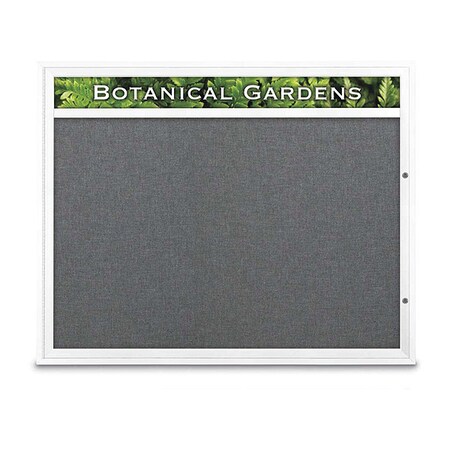 United Visual Products Corkboard, Med Grey/White, 60" x 48" UV3322-WHITE-MEDGRY