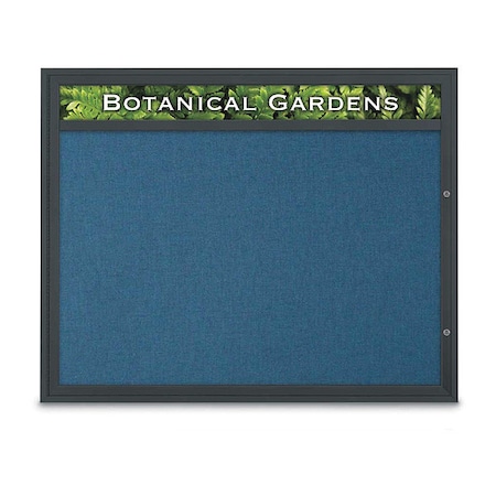 United Visual Products Corkboard, Ultramarine/Black, 60" x 48" UV3322-BLACK-ULTMAR