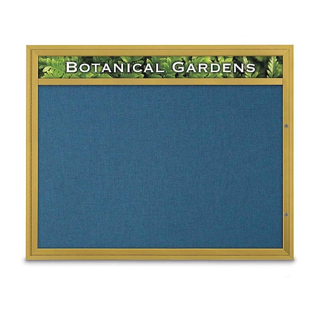 United Visual Products Corkboard, Ultramarine/Gold, 60" x 48" UV3322-GOLD-ULTMAR