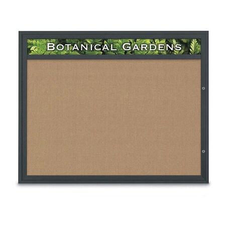 United Visual Products Corkboard, Buff/Black, 60" x 48" UV3322-BLACK-BUFF