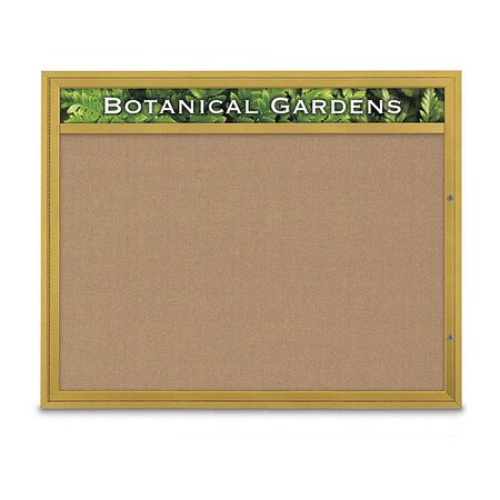 United Visual Products Corkboard, Buff/Gold, 60" x 48" UV3322-GOLD-BUFF