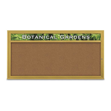 United Visual Products Corkboard, Synthtc Forbo/Gold, 72" x 36" UV3331-GOLD-FORBO