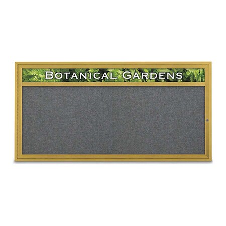 United Visual Products Corkboard, Med Grey/Gold, 72" x 36" UV3331-GOLD-MEDGRY