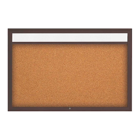 United Visual Products Corkboard, Cork/Bronze, 72" x 48" UV3341-BRONZE-CORK