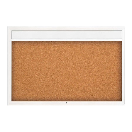 United Visual Products Corkboard, Cork/White, 72" x 48" UV3341-WHITE-CORK