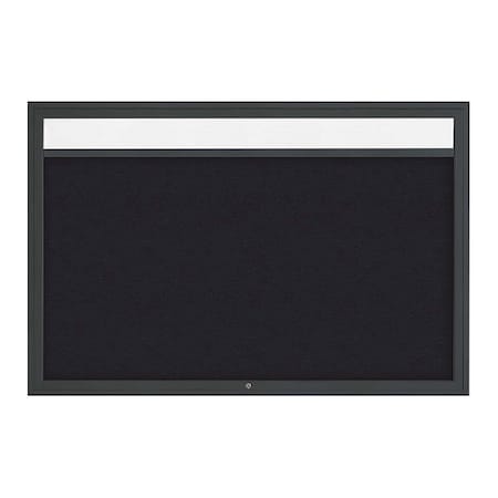 United Visual Products Corkboard, Rubber/Black, 72" x 48" UV3341-BLACK-RUBBER