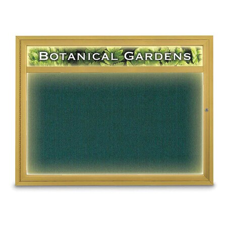 United Visual Products Corkboard, Dark Spruce/Gold, 48" x 36" UV351ILED1-GOLD-DRKSPR