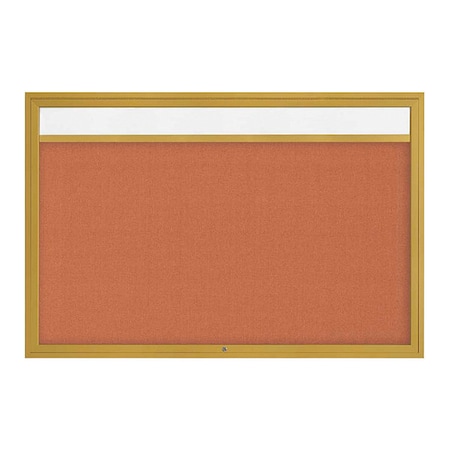 United Visual Products Corkboard, Apricot/Gold, 72" x 48" UV3341-GOLD-APRICOT