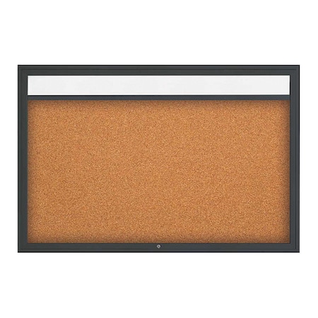 United Visual Products Corkboard, Cork/Black, 72" x 48" UV3341-BLACK-CORK