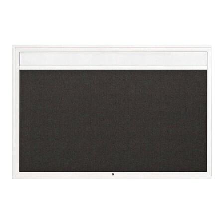 United Visual Products Corkboard, White/Black, 72" x 48" UV3341-WHITE-BLACK