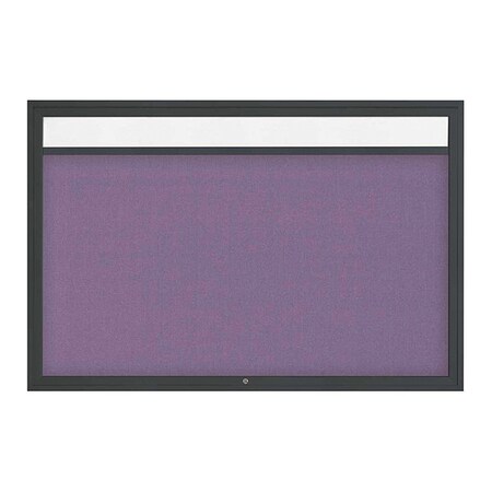 United Visual Products Corkboard, Amthyst/Black, 72" x 48" UV3341-BLACK-AMETHY