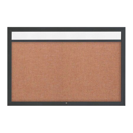 United Visual Products Corkboard, Cinnabar/Black, 72" x 48" UV3341-BLACK-CINNABA