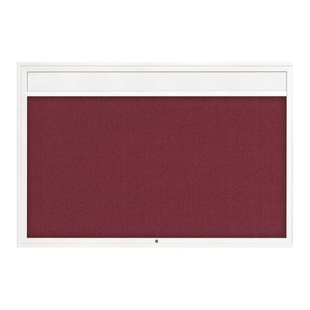 United Visual Products Corkboard, Burgundy/White, 72" x 48" UV3341-WHITE-DBURGU
