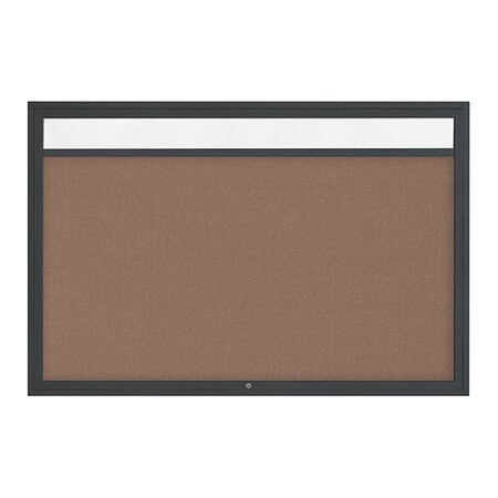 United Visual Products Corkboard, Pumice/Black, 72" x 48" UV3341-BLACK-PUMICE