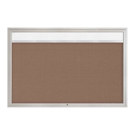 United Visual Products Corkboard, Pumice/Satin, 72" x 48" UV3341-SATIN-PUMICE