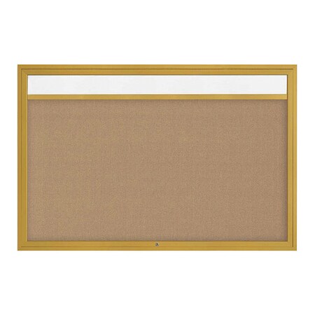 United Visual Products Corkboard, Buff/Gold, 72" x 48" UV3341-GOLD-BUFF