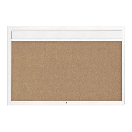 United Visual Products Corkboard, Buff/White, 72" x 48" UV3341-WHITE-BUFF