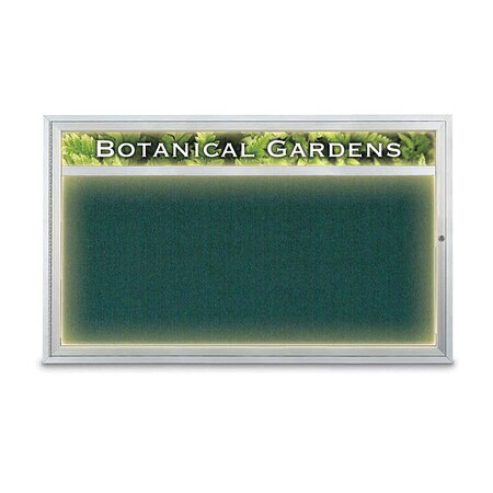United Visual Products Corkboard, Dark Spruce/ Satin, 60" x 36" UV352ILED1-SATIN-DRKSPR
