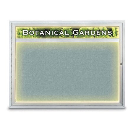 United Visual Products Corkboard, Cloud/Satin, 48" x 36" UV351ILED1-SATIN-CLOUD
