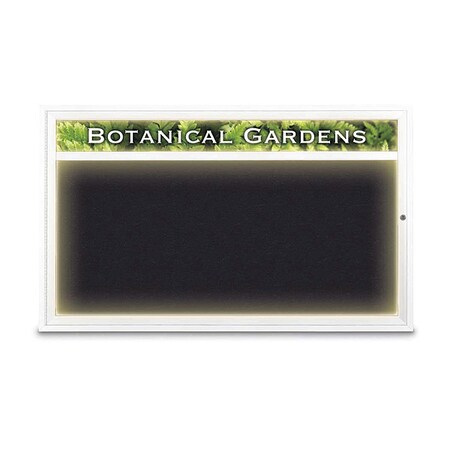 United Visual Products Corkboard, Rubber/White, 60" x 36" UV352ILED1-WHITE-RUBBER