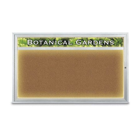 United Visual Products Corkboard, Synthetic Forbo/ Satin, 60"x36" UV352ILED1-SATIN-FORBO