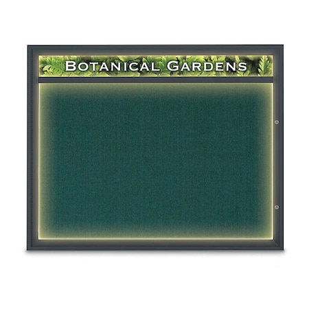 United Visual Products Corkboard, Dark Spruce/Black, 60" x 48" UV352ILED2-BLACK-DRKSPR