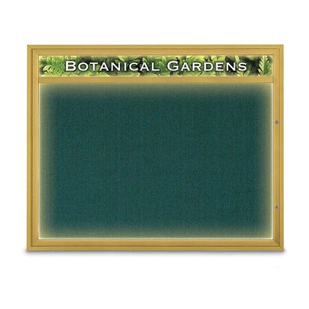 United Visual Products Corkboard, Dark Spruce/Gold, 60" x 48" UV352ILED2-GOLD-DRKSPR