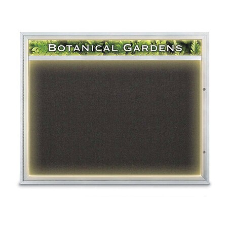 United Visual Products Corkboard, Black/Satin, 60" x 48" UV352ILED2-SATIN-BLACK