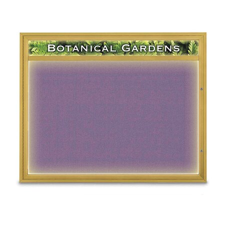 United Visual Products Corkboard, Amethyst/Gold, 60" x 48" UV352ILED2-GOLD-AMETHY