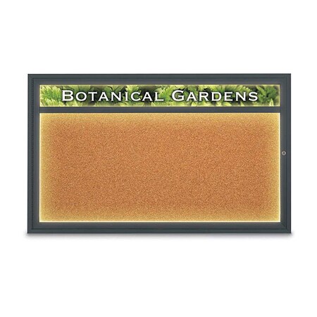 United Visual Products Corkboard, Cork/Black, 60" x 36" UV352ILED1-BLACK-CORK
