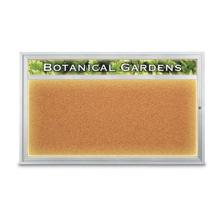 United Visual Products Corkboard, Cork/Satin, 60" x 36" UV352ILED1-SATIN-CORK