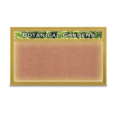 United Visual Products Corkboard, Cinnabar/ Gold, 60" x 36" UV352ILED1-GOLD-CINNABA