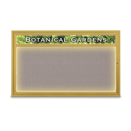United Visual Products Corkboard, Pearl/ Gold, 60" x 36" UV352ILED1-GOLD-PEARL