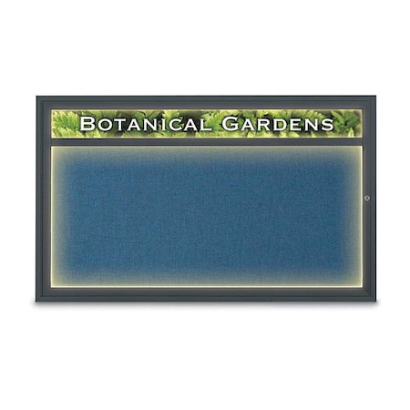 United Visual Products Corkboard, Ultramarine/ Black, 60" x 36" UV352ILED1-BLACK-ULTMAR