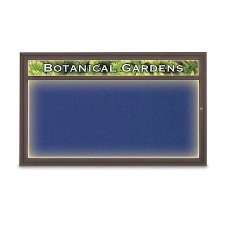 United Visual Products Corkboard, Cobalt/ Bronze, 60" x 36" UV352ILED1-BRONZE-COBACC