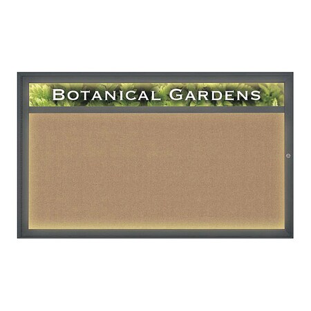United Visual Products Corkboard, Buff/ Black, 60" x 36" UV352I1-BLACK-BUFF