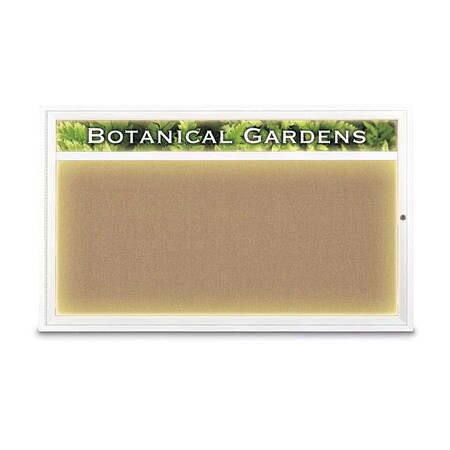 United Visual Products Corkboard, Buff/ White, 60" x 36" UV352ILED1-WHITE-BUFF