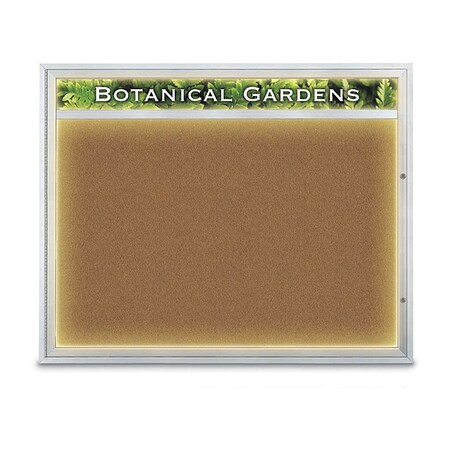 United Visual Products Corkboard, Synthetic Forbo/Satin, 60"x 48" UV352ILED2-SATIN-FORBO
