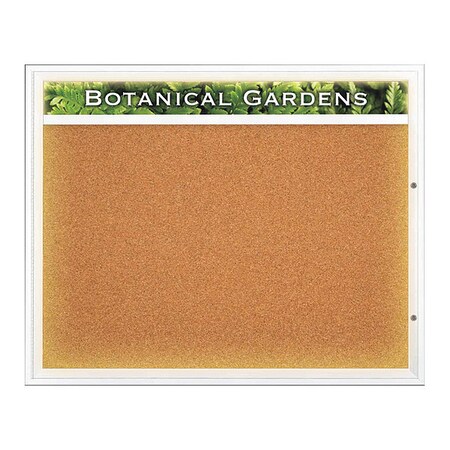 United Visual Products Corkboard, Cork Backing/White, 60" x 48" UV352I2-WHITE-CORK