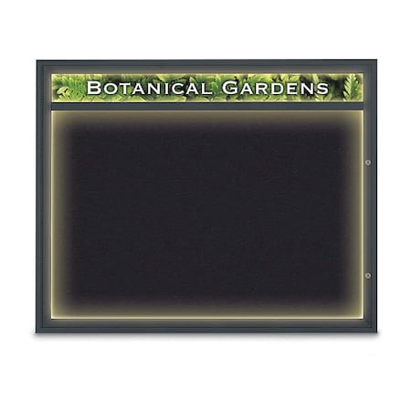 United Visual Products Corkboard, Rubber Backing/Black, 60" x 48" UV352ILED2-BLACK-RUBBER