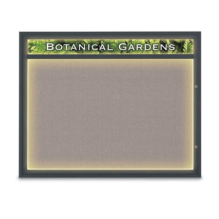 United Visual Products Corkboard, Pearl/Black, 60" x 48" UV352ILED2-BLACK-PEARL