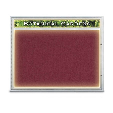 United Visual Products Corkboard, Burgundy/Satin, 60" x 48" UV352ILED2-SATIN-DBURGU