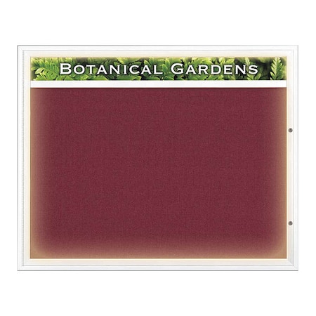 United Visual Products Corkboard, Burgundy/White, 60" x 48" UV352I2-WHITE-DBURGU