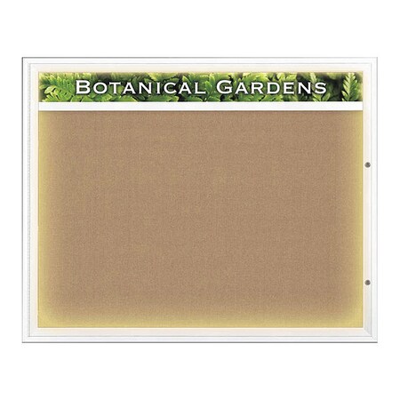 United Visual Products Corkboard, Buff/White, 60" x 48" UV352I2-WHITE-BUFF