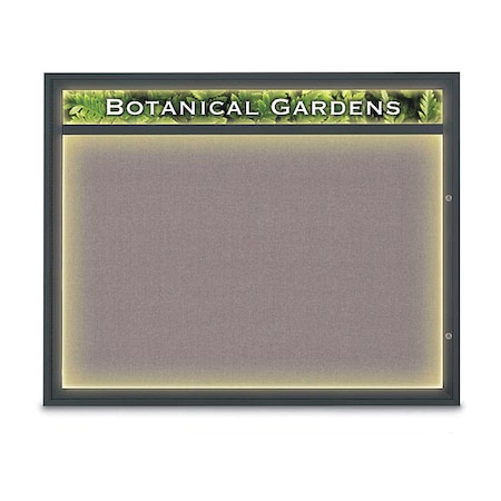 United Visual Products Corkboard, Surf/Black, 60" x 48" UV352ILED2-BLACK-SURF