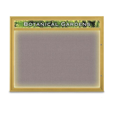 United Visual Products Corkboard, Surf/Gold, 60" x 48" UV352ILED2-GOLD-SURF