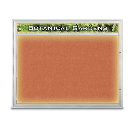 United Visual Products Corkboard, Apricot/Satin, 60" x 48" UV352ILED2-SATIN-APRICOT