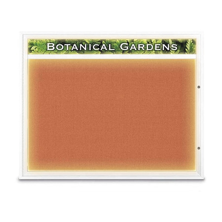 United Visual Products Corkboard, Apricot/White, 60" x 48" UV352ILED2-WHITE-APRICOT